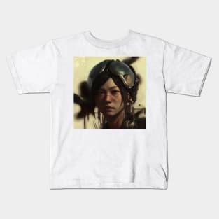 Scifi female pilot Kids T-Shirt